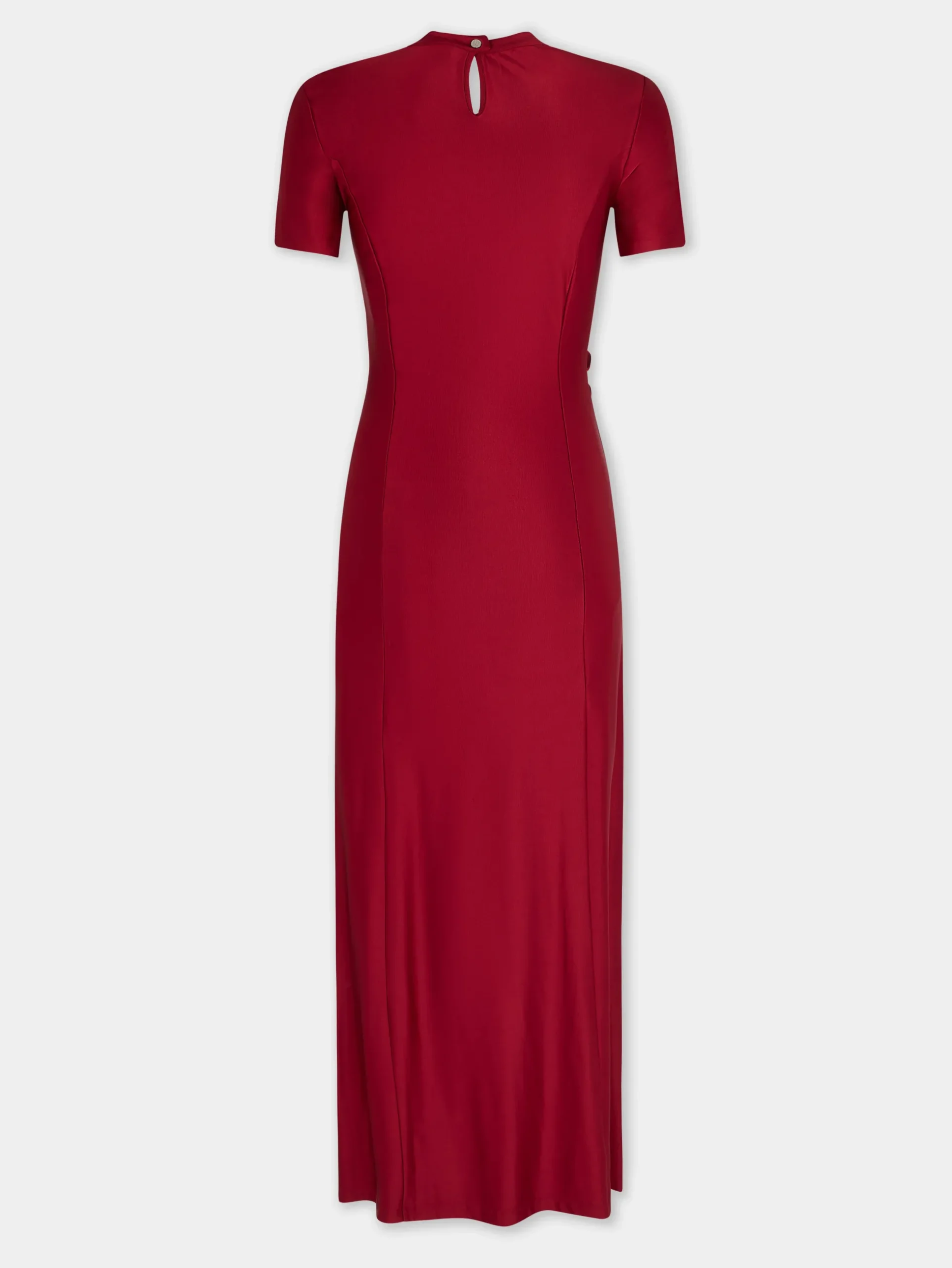 RED LONG DRAPED DRESS IN JERSEY | Rabanne Outlet