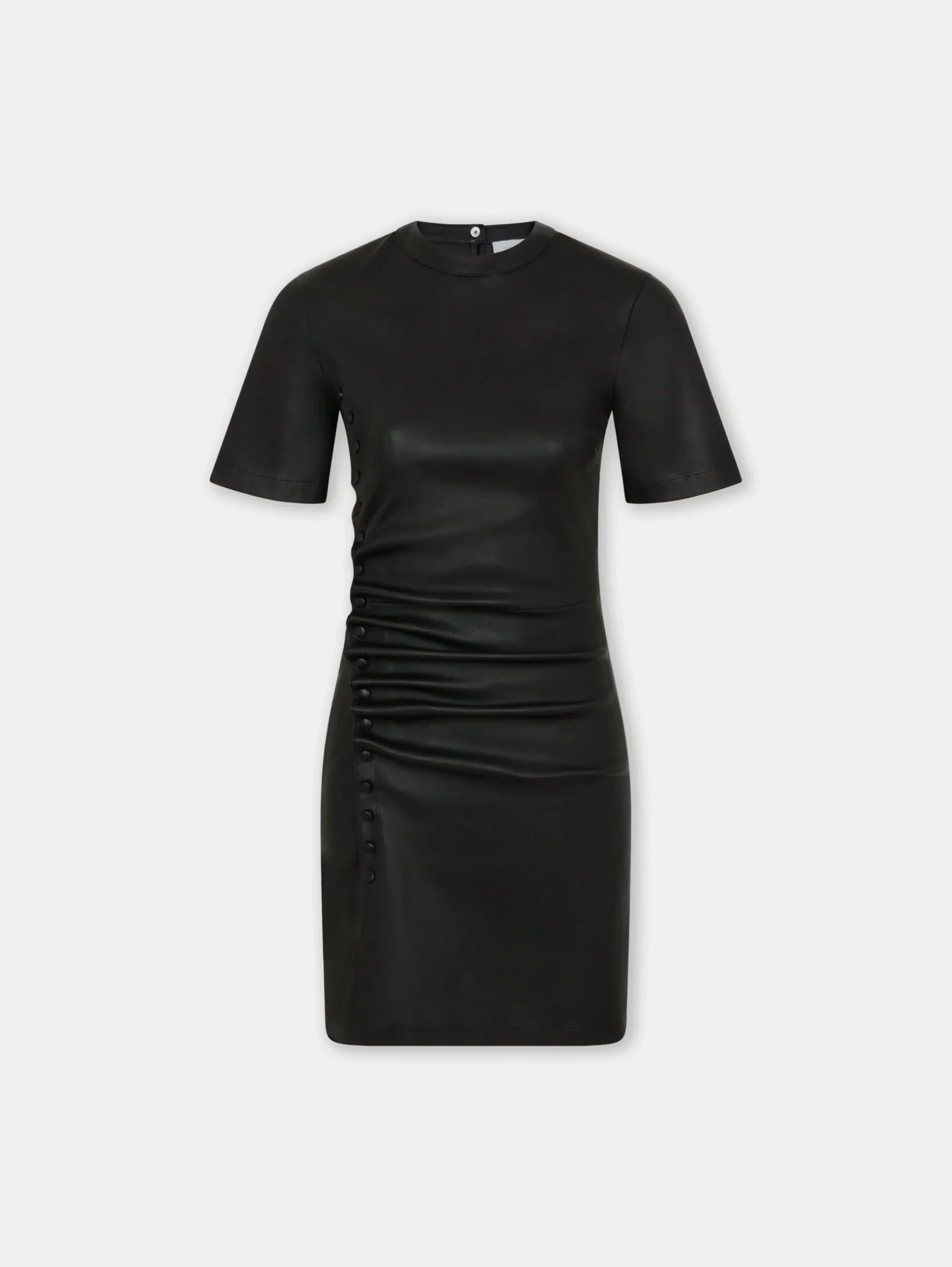 SHORT GATHERED DRESS IN LAMBSKIN | Rabanne Best