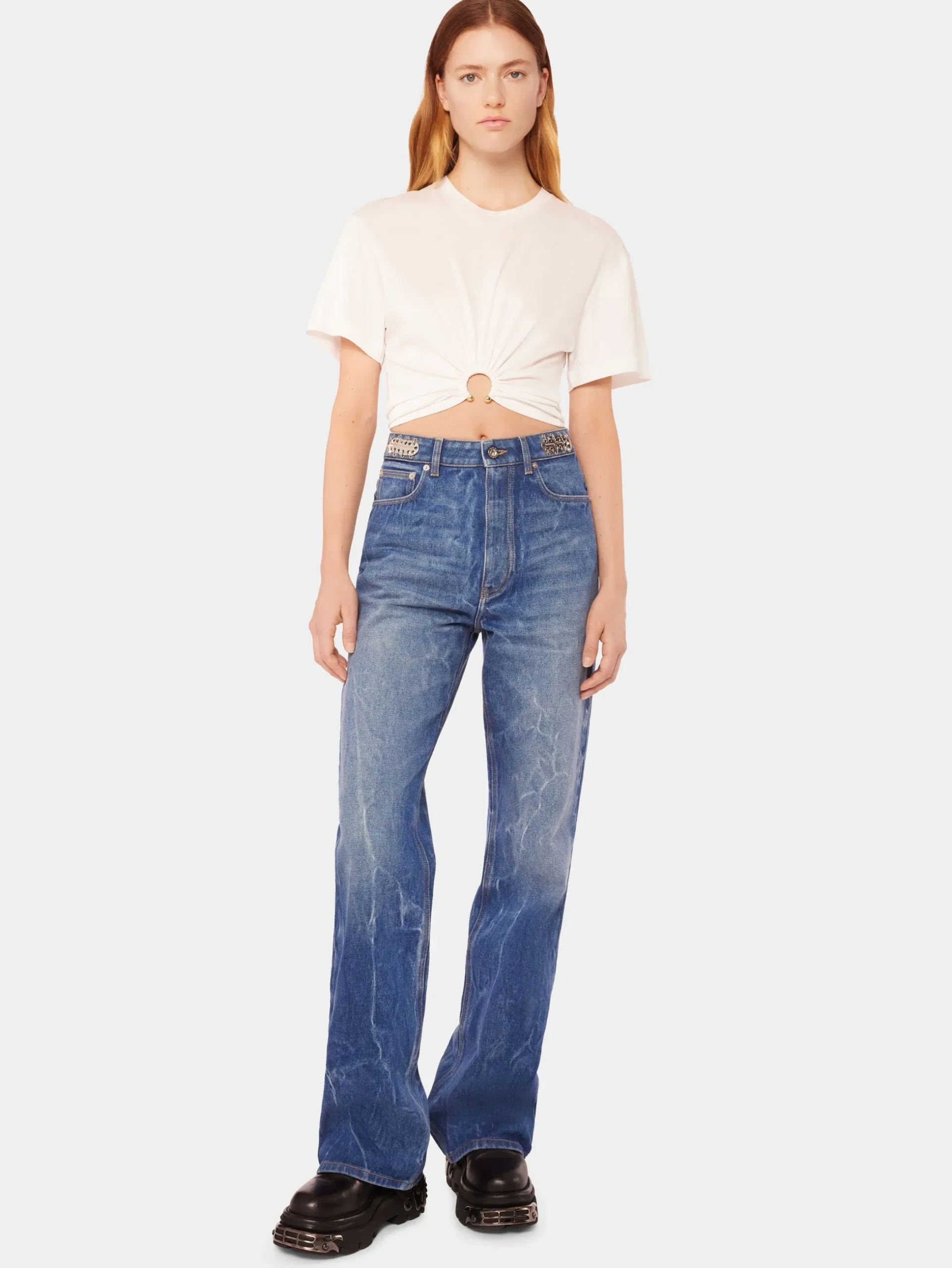 Signature jeans with 1969 metal discs | Rabanne Online