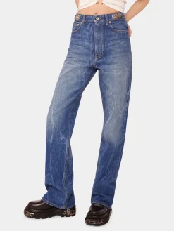 Signature jeans with 1969 metal discs | Rabanne Online