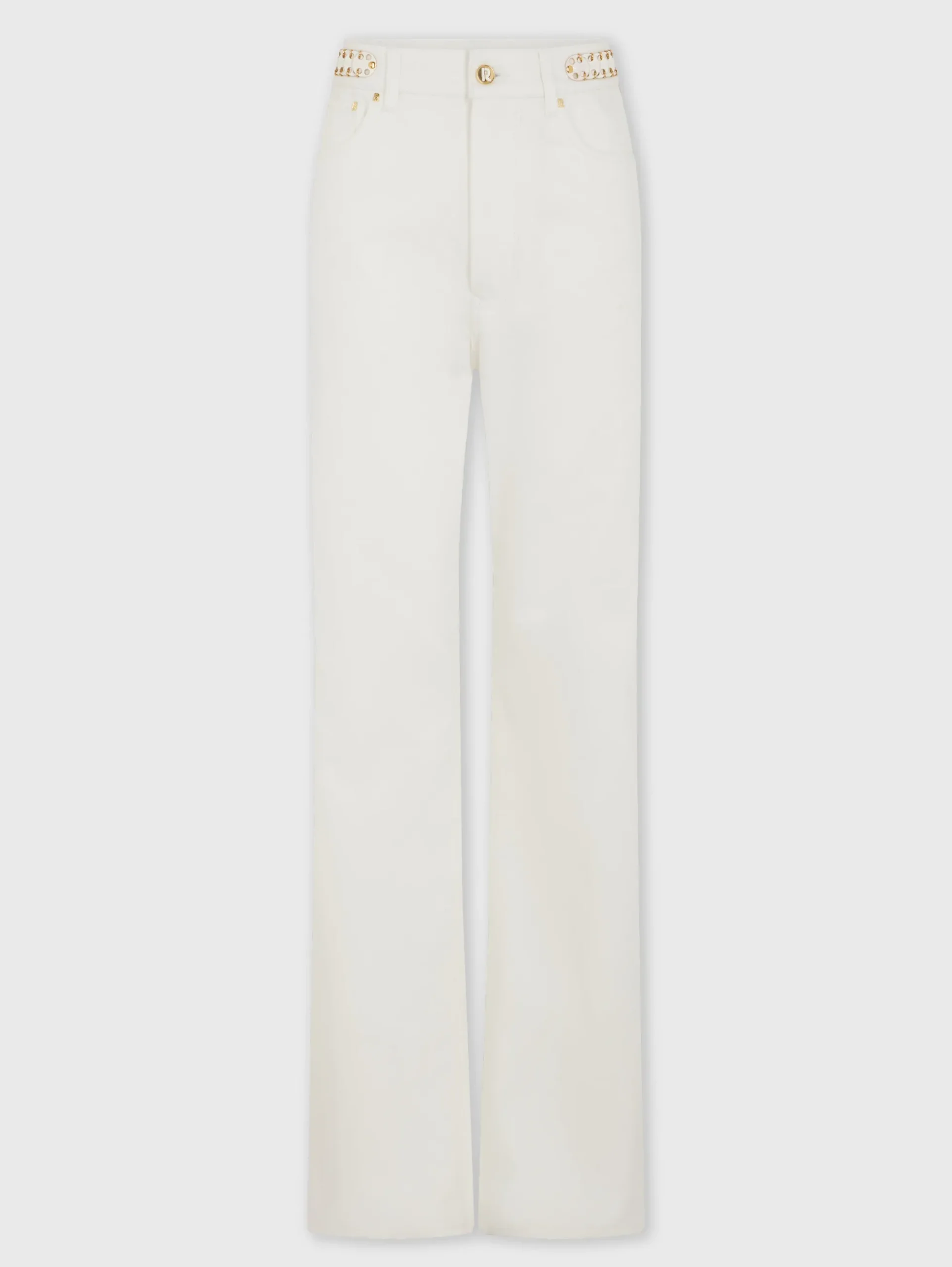 Signature off white jeans with 1969 discs | Rabanne Hot