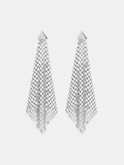 Silver chainmail earrings | Rabanne Online