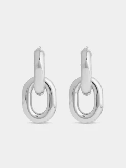 Silver Double XL Link Earrings | Rabanne Sale