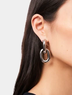 Silver Double XL Link Earrings | Rabanne Sale