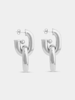 Silver Double XL Link Earrings | Rabanne Sale