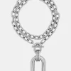 Silver DOUBLE XL Link Necklace WITH Pendant | Rabanne Clearance