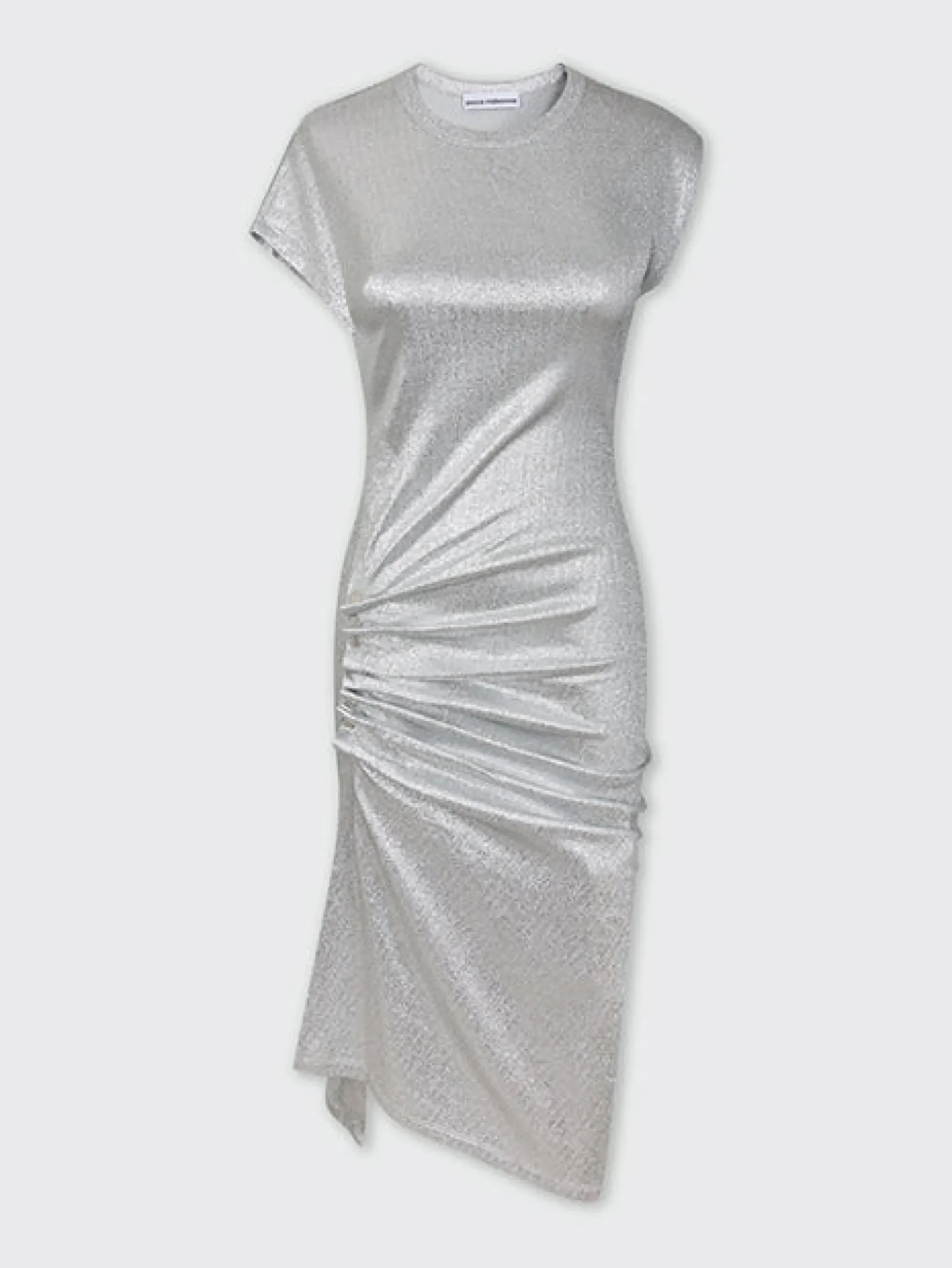 Silver drapé pression dress in lurex | Rabanne Best Sale