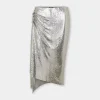 silver draped skirt in chainmail | Rabanne Store