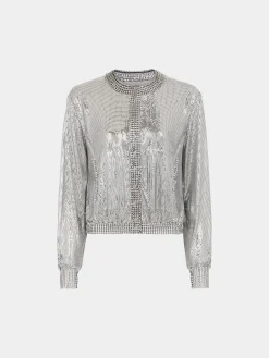 Silver knit bomber jacket | Rabanne Flash Sale