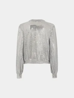 Silver knit bomber jacket | Rabanne Flash Sale