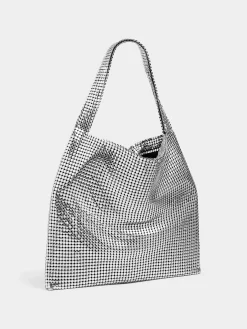 Silver Pixel metallic tote bag | Rabanne Clearance