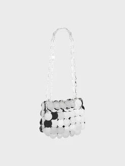 silver Sparkle discs nano bag | Rabanne Best