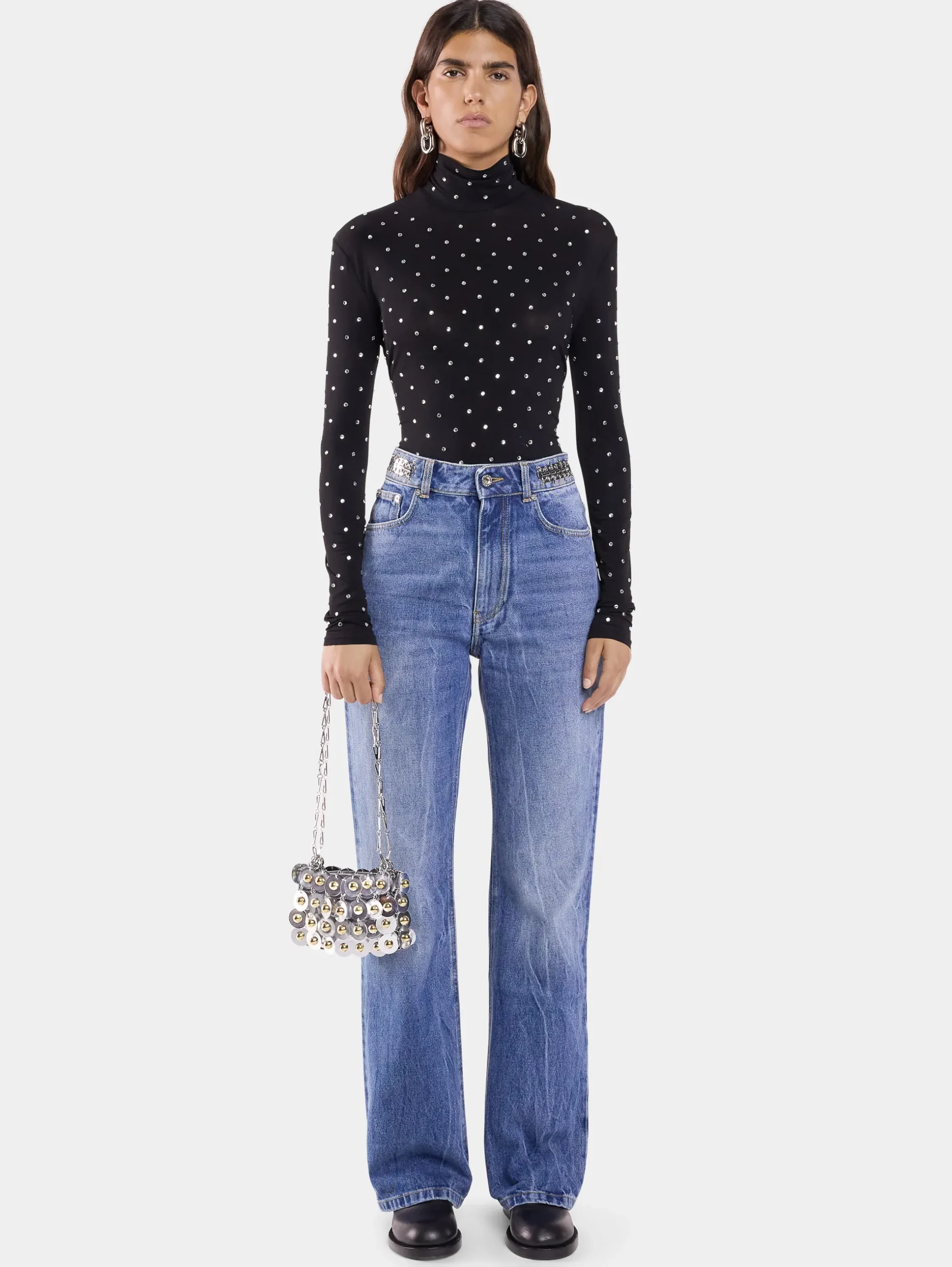 SILVER SPARKLE NANO SPHERE BAG | Rabanne Sale