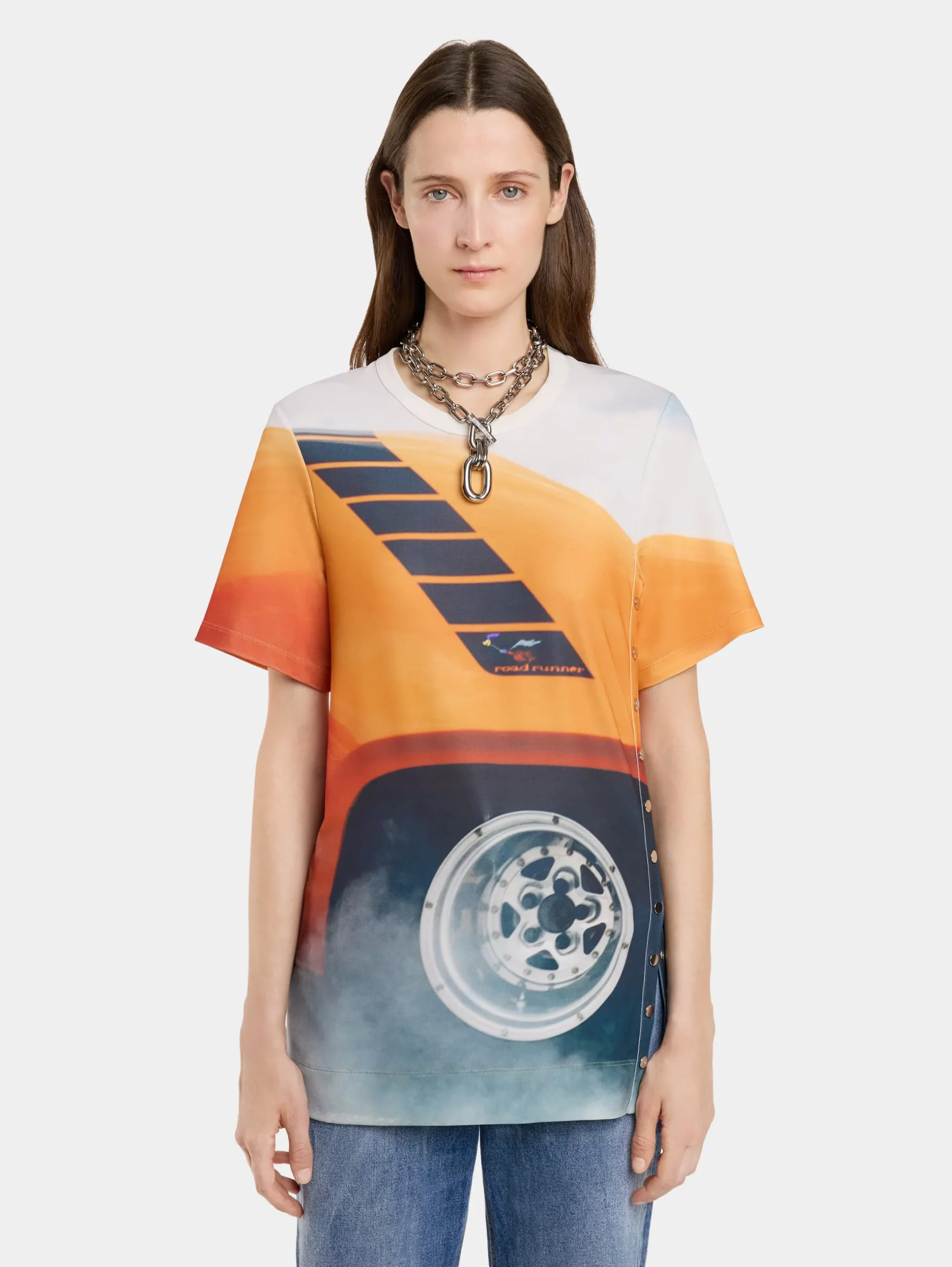 SLEEVELESS TOP "FAST CARS" IN JERSEY | Rabanne Discount