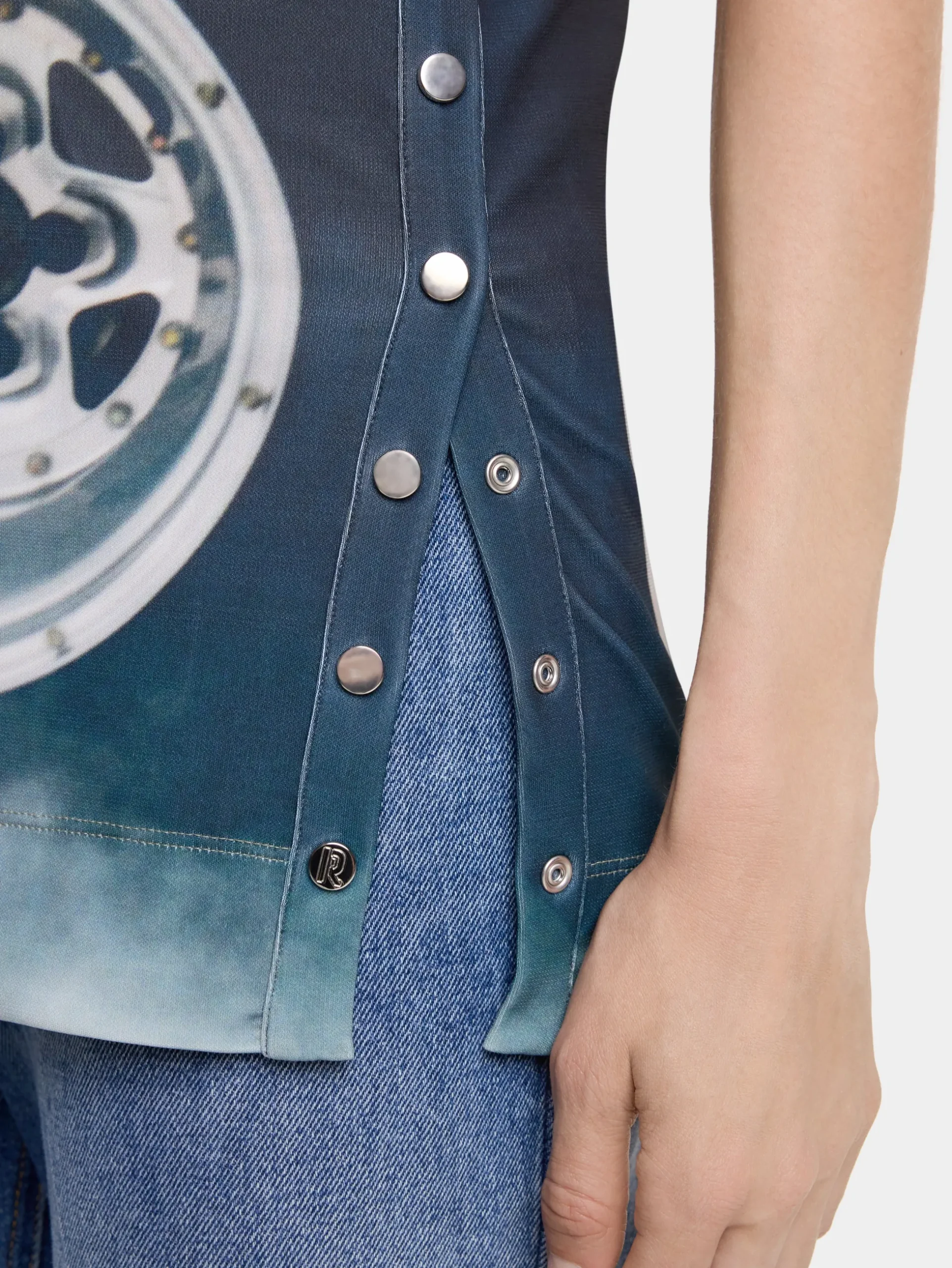 SLEEVELESS TOP "FAST CARS" IN JERSEY | Rabanne Discount