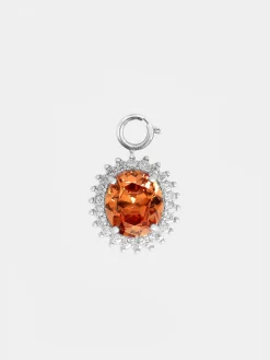 Small Oval charm with orange crystal | Rabanne Fashion