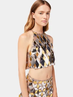 Sparkle discs rhombic crop top | Rabanne Clearance