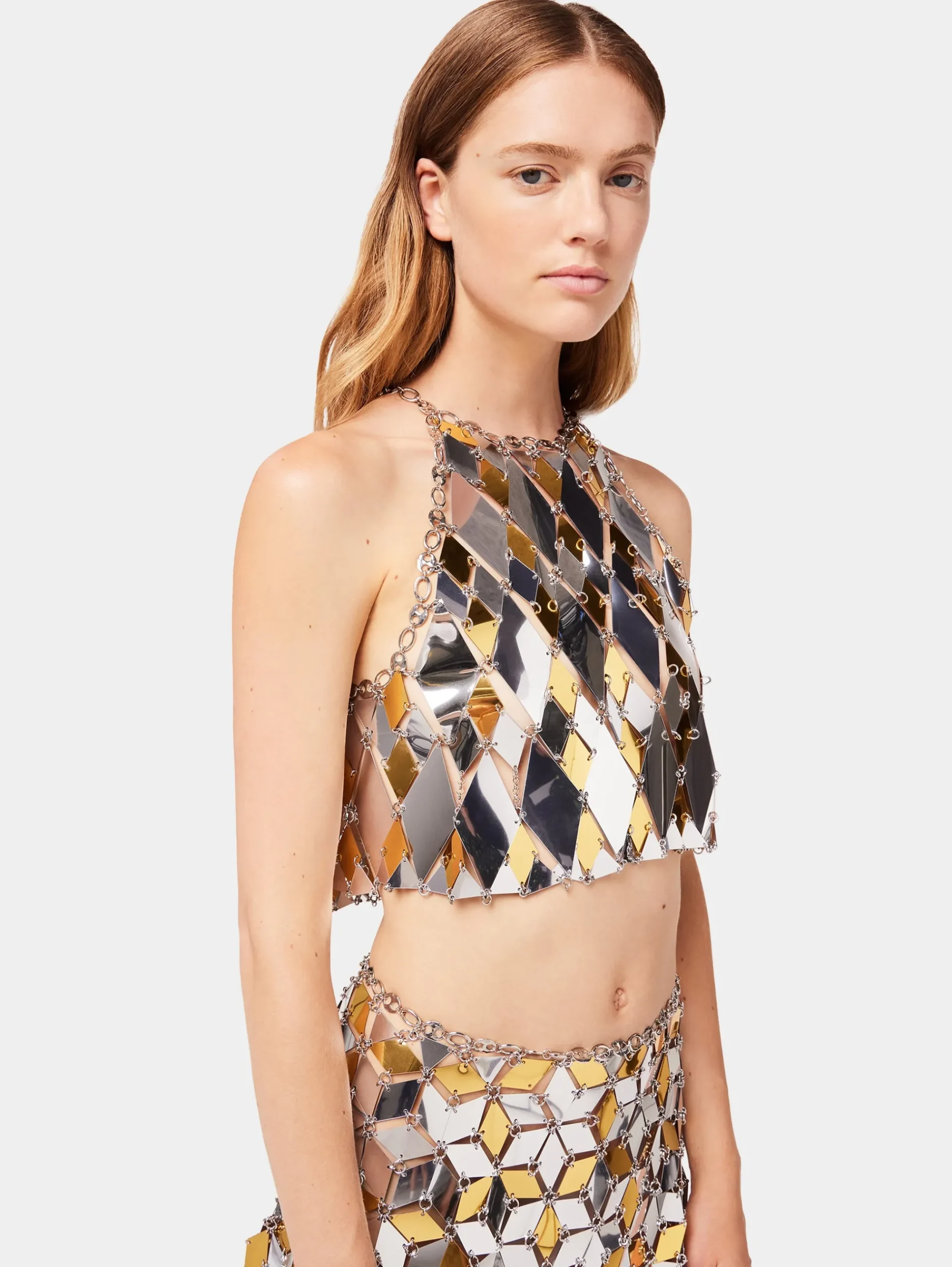 Sparkle discs rhombic crop top | Rabanne Clearance