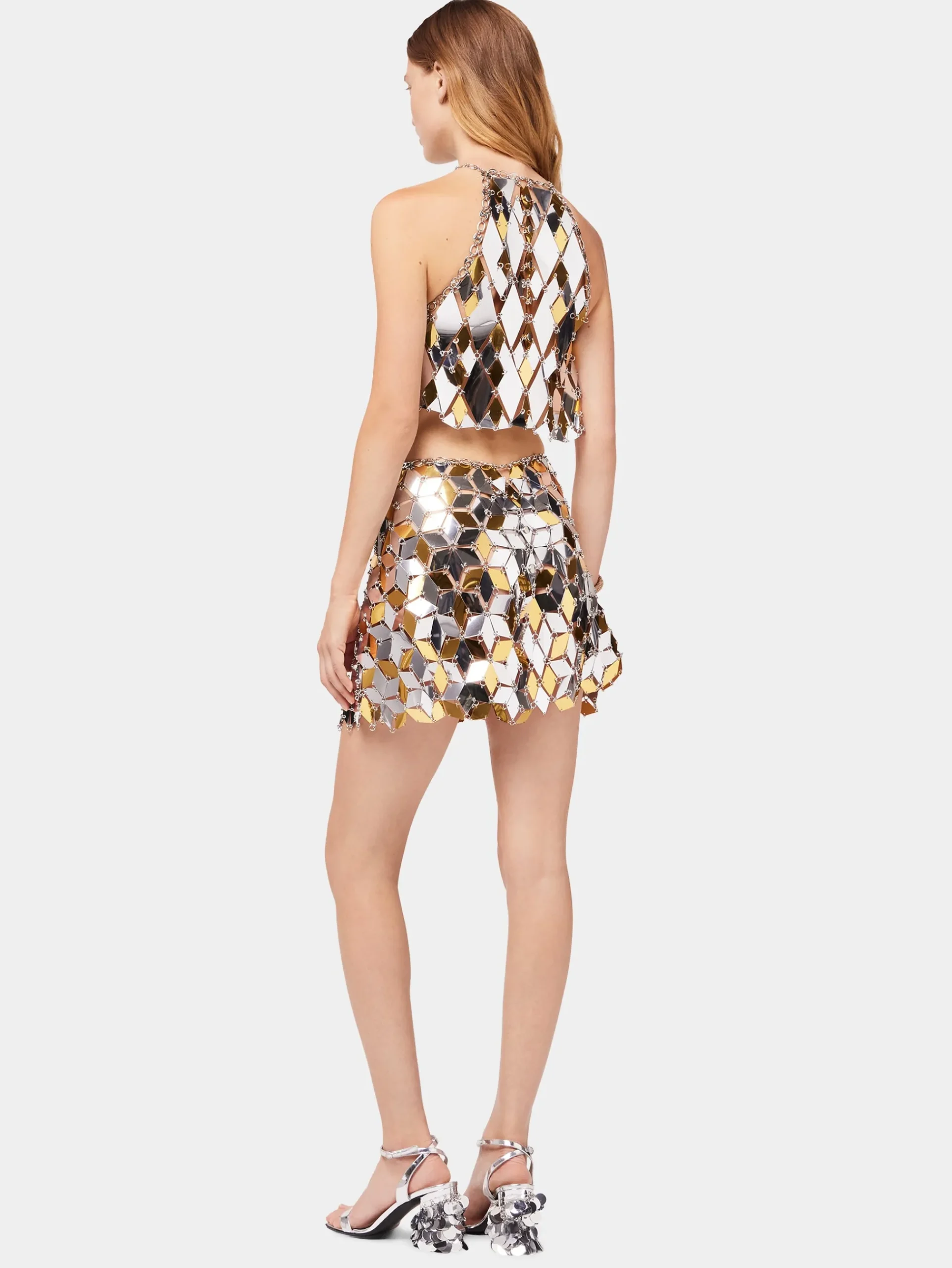 Sparkle discs rhombic crop top | Rabanne Clearance