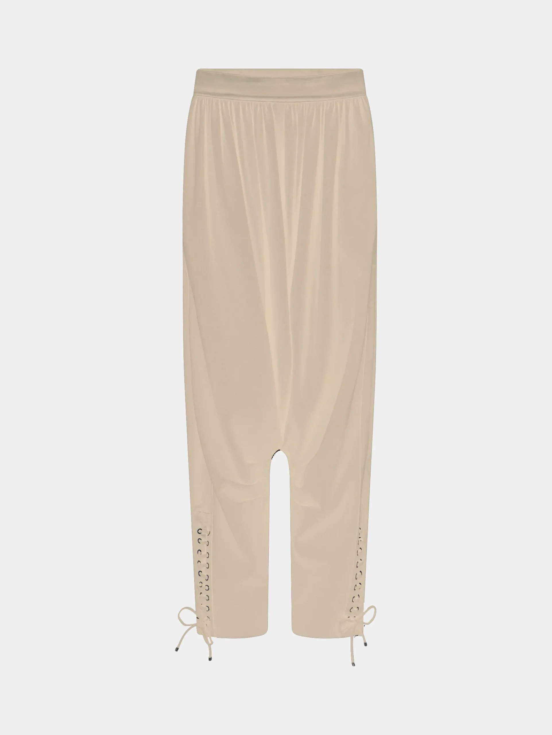 Tailored baggy sand colored pants in wool | Rabanne Flash Sale
