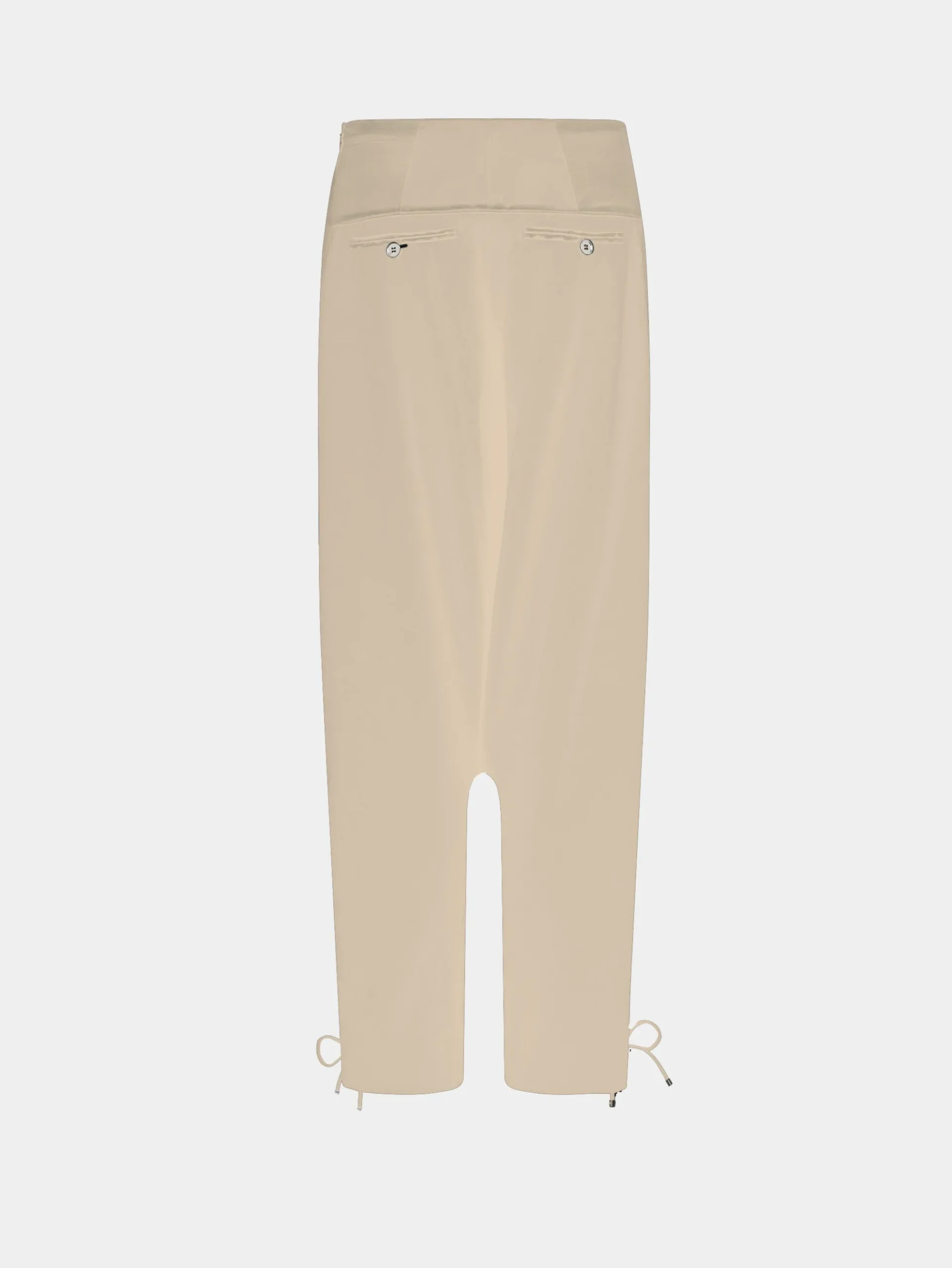 Tailored baggy sand colored pants in wool | Rabanne Flash Sale