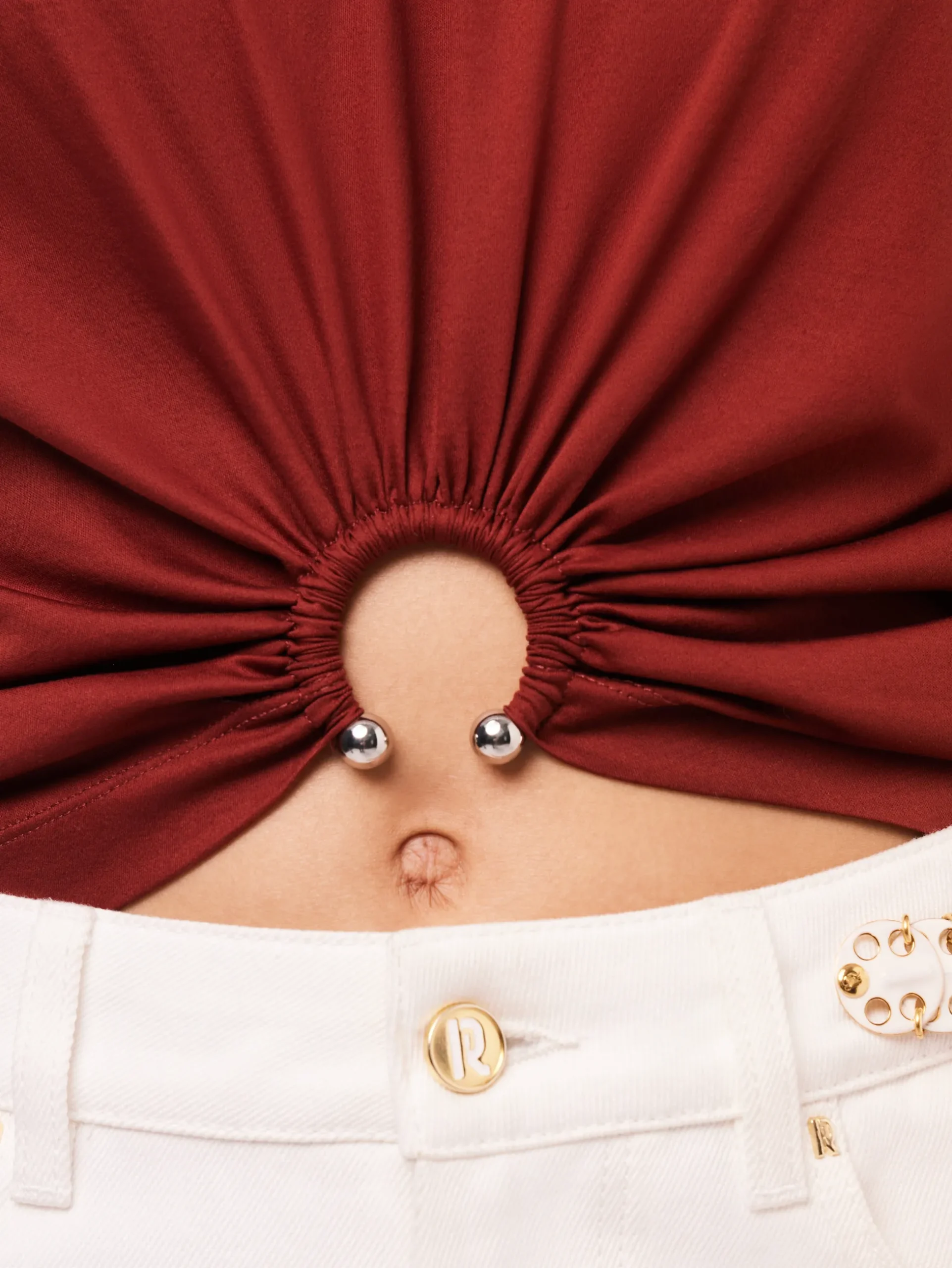 Terracotta T-Shirt with piercing signature | Rabanne Flash Sale