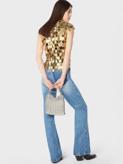 The gold sparkle discs top | Rabanne Store