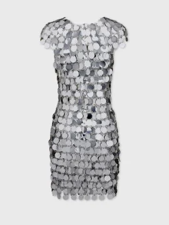 The iconic Silver sparkle discs dress | Rabanne Outlet