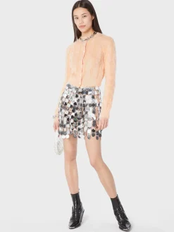 The Silver sparkle discs skirt | Rabanne Shop