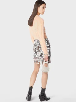 The Silver sparkle discs skirt | Rabanne Shop