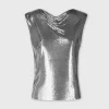 Top in a silver mini mesh | Rabanne Sale