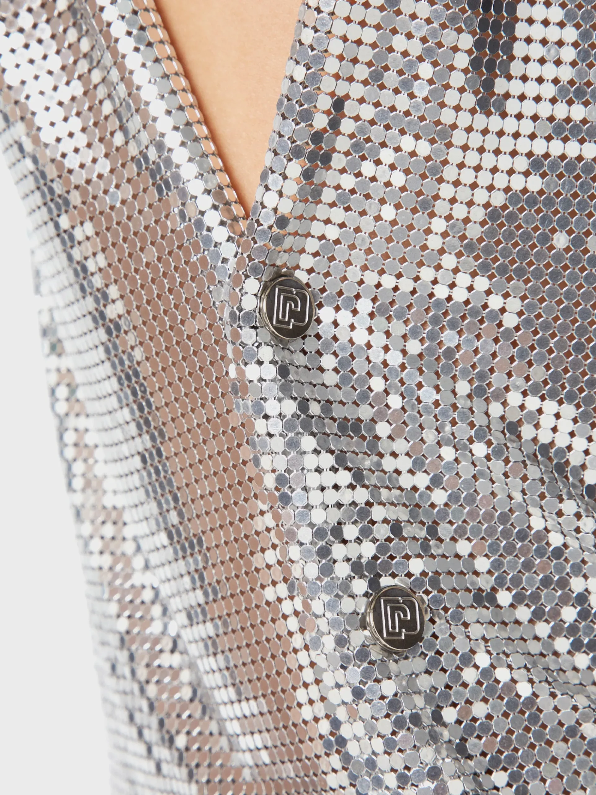 Top in a silver mini mesh | Rabanne Sale