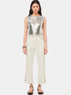 Top in a silver mini mesh | Rabanne Sale