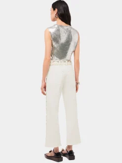 Top in a silver mini mesh | Rabanne Sale