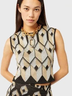 Two-Tone XL Link Necklace with pendant | Rabanne New