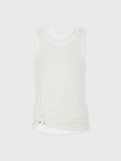 White Tank Top with signature piercing | Rabanne Best Sale