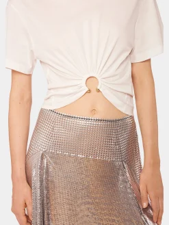 White T-shirt with piercing | Rabanne Fashion