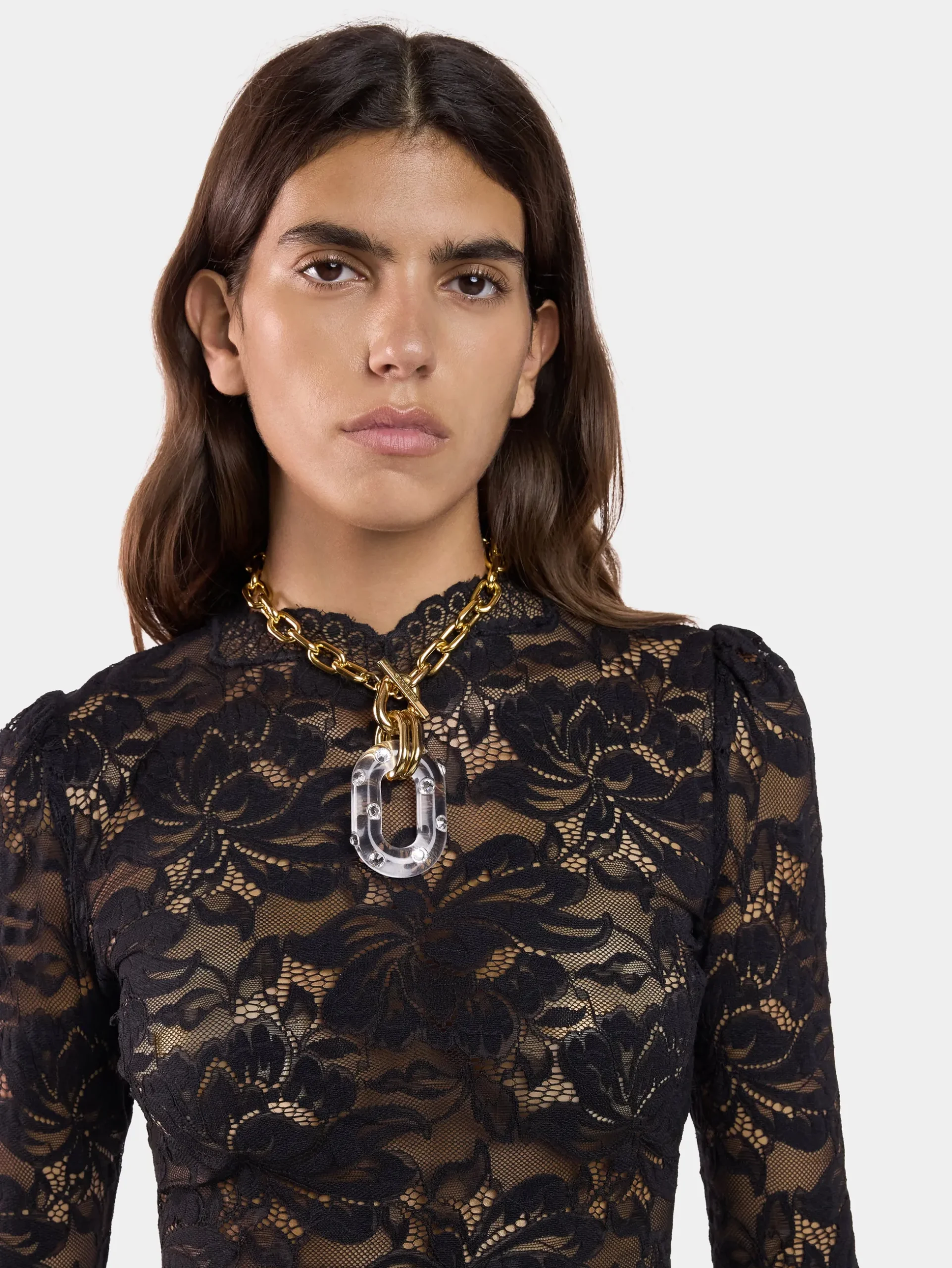 XL LINK CRYSTAL-EMBELLISHED SINGLE-PENDANT NECKLACE | Rabanne Flash Sale